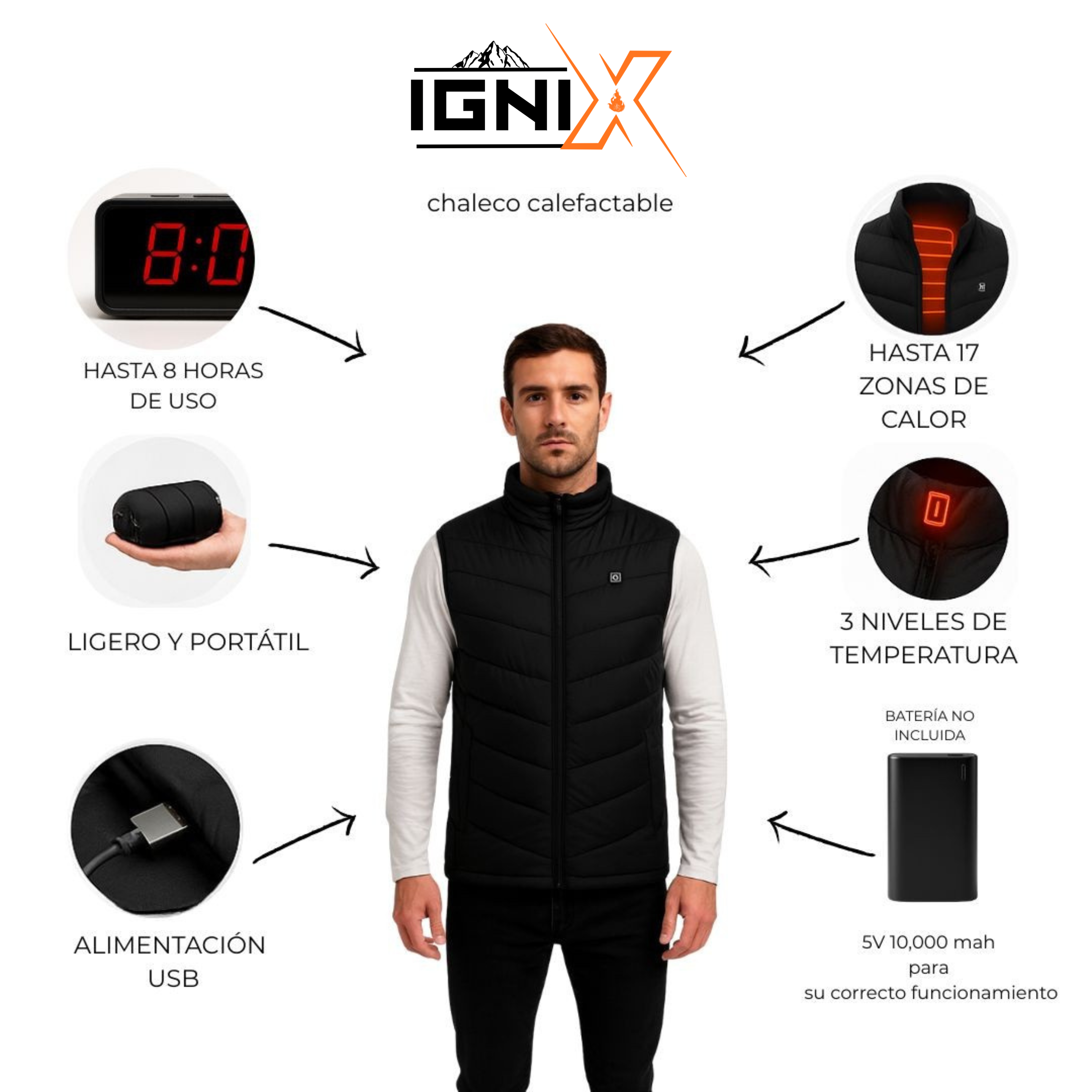 IGNIX™ Chaleco calefactable